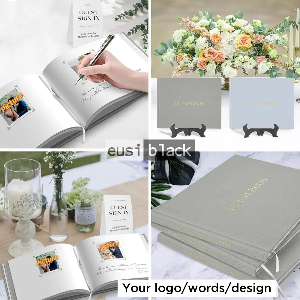 Visitors guest book with photo slots