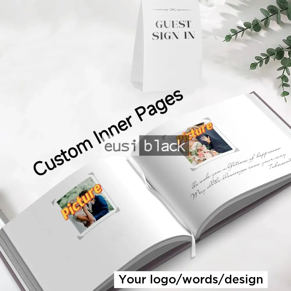 Visitors guest book with photo slots