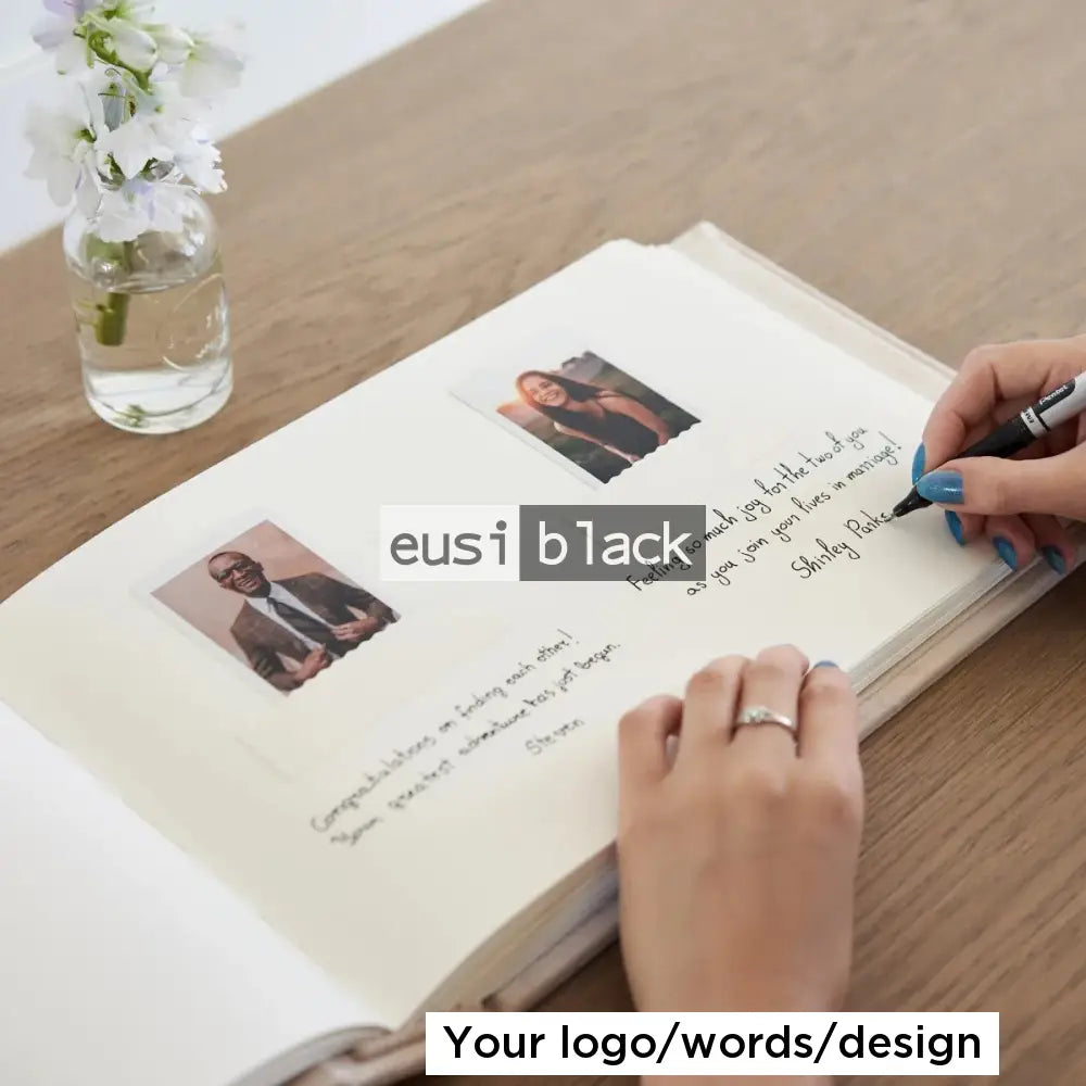 Visitors guest book with photo slots