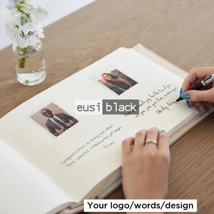 Visitors guest book with photo slots