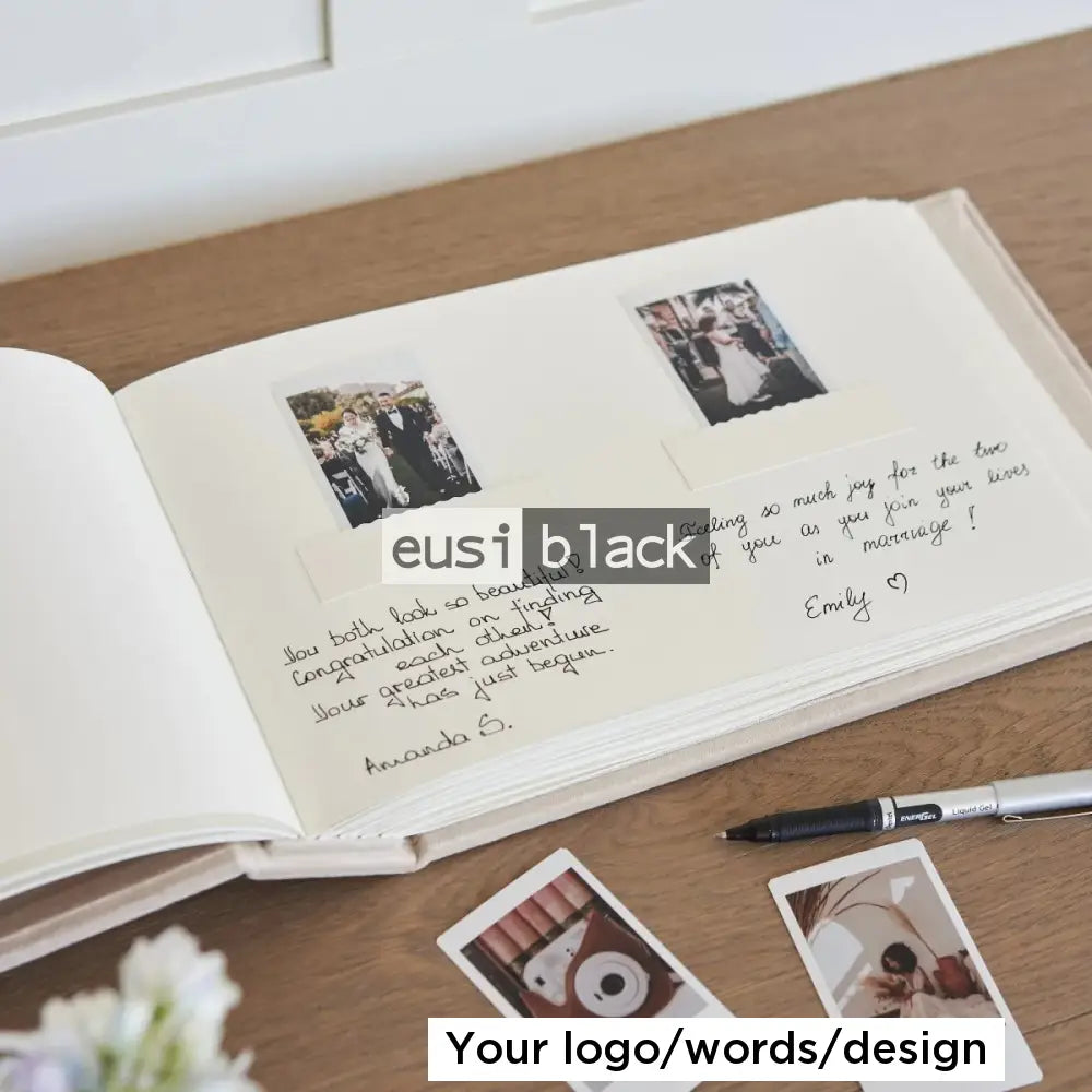 Visitors guest book with photo slots