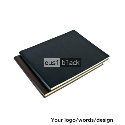 Visitors guest book with photo slots A4 landscape / Up to 20 pages / Leather cover