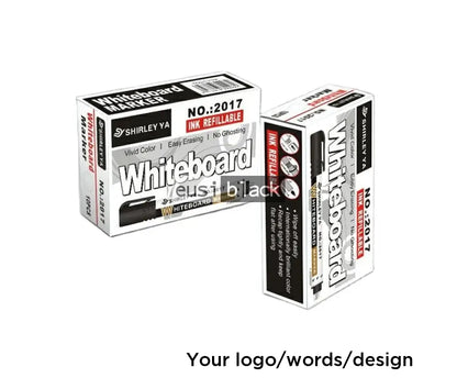 Whiteboard non-permanent marker pen Black / Box - 12