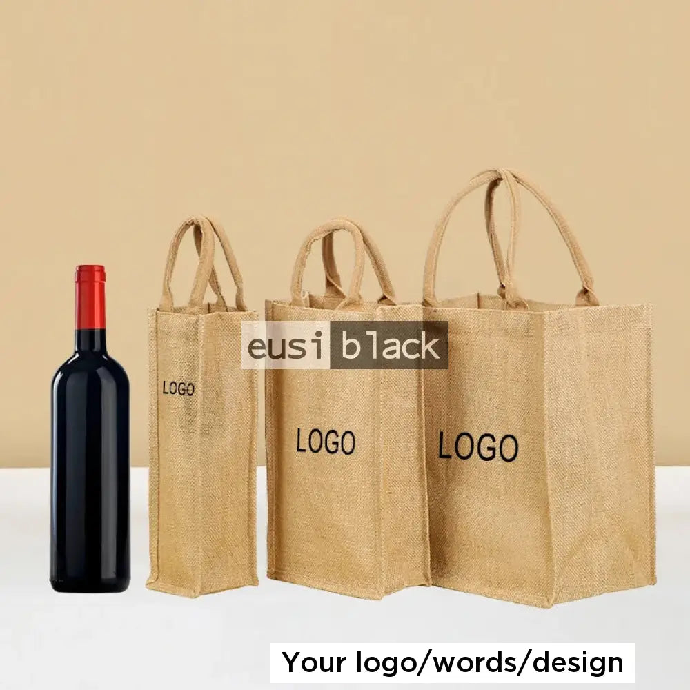 Wine carrying tote jute bag