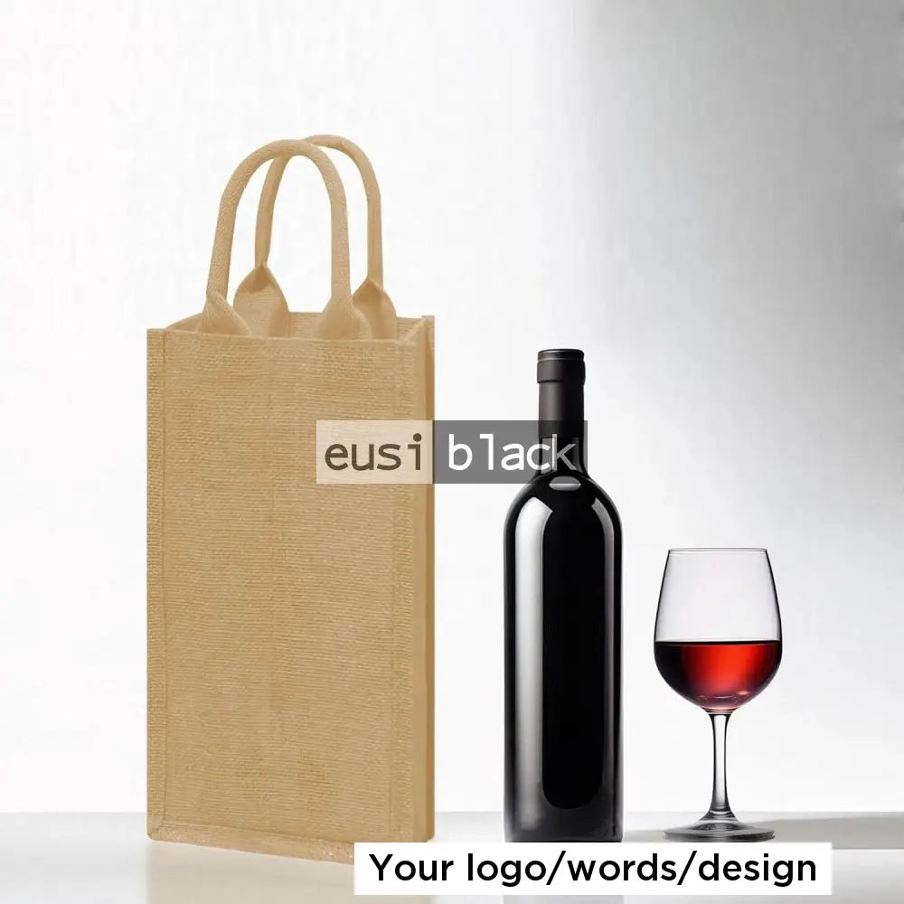 Wine carrying tote jute bag