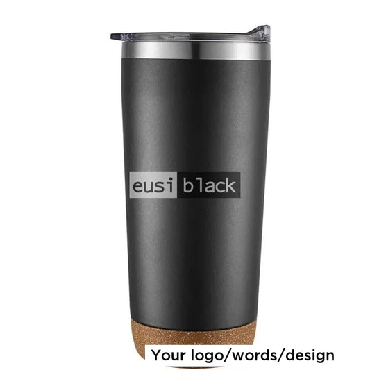 Wine cork based thermal travel mug