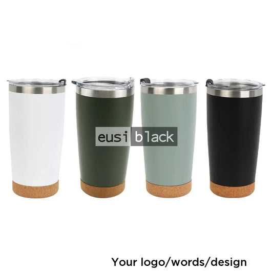 Wine cork based thermal travel mug - Grey