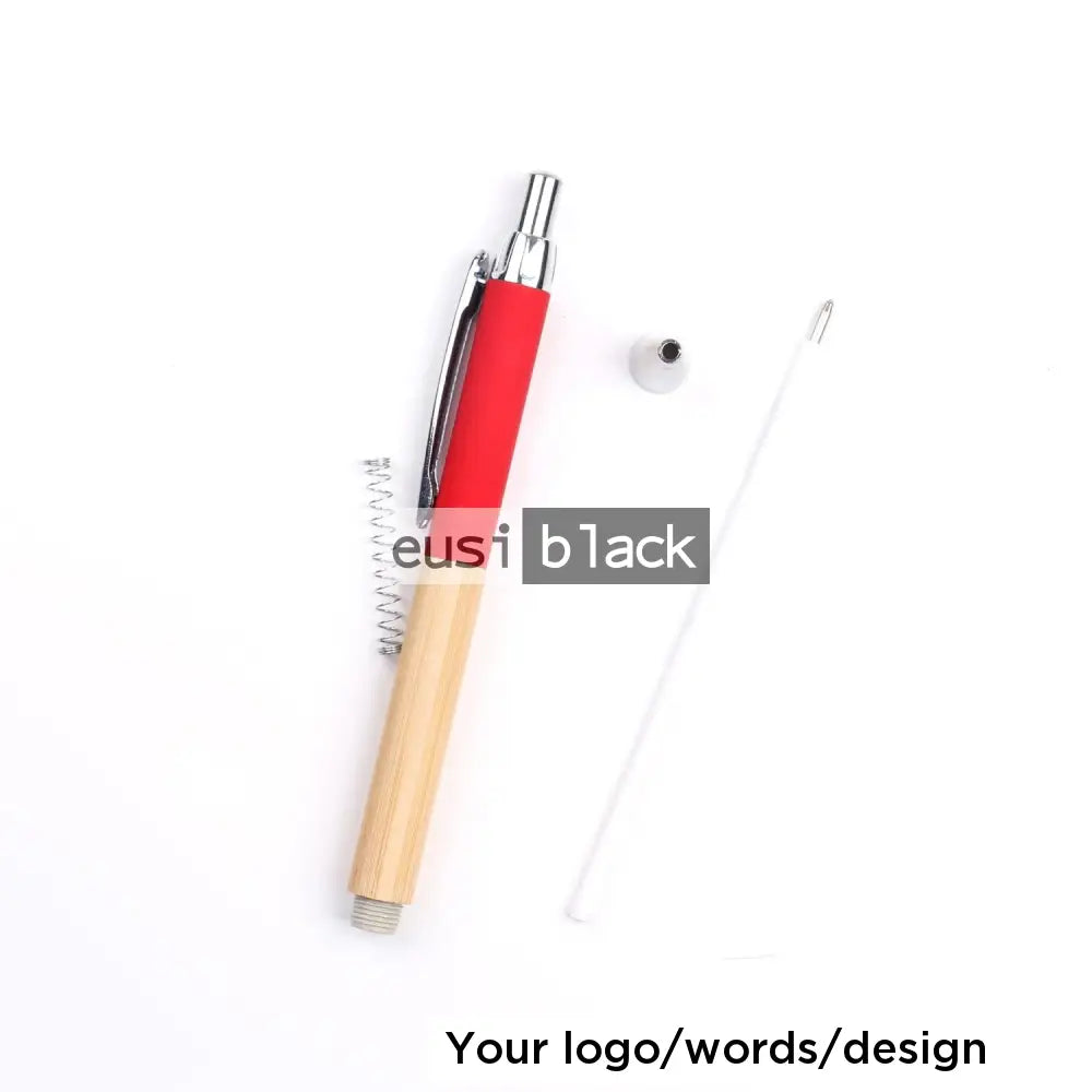 Wood plastic click pen