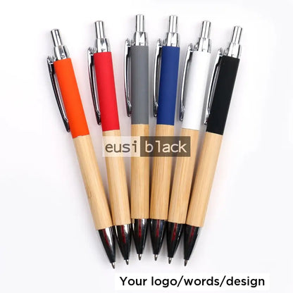 Wood plastic click pen
