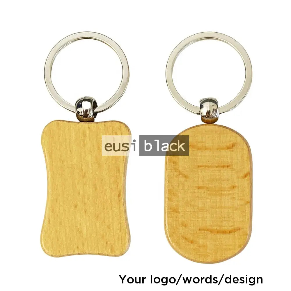 Wooden key chain - Webbed rectangle