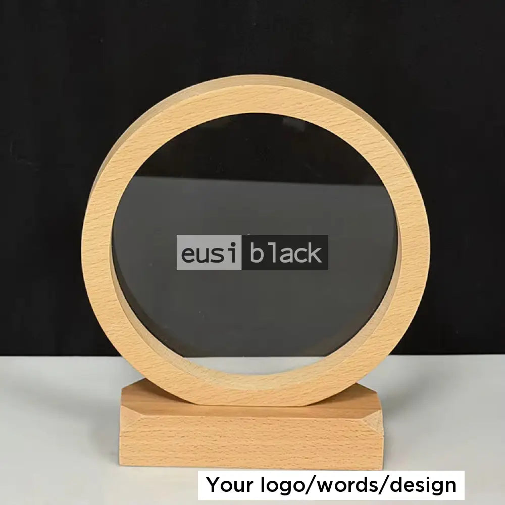 Wooden ring crystal award - Light brown